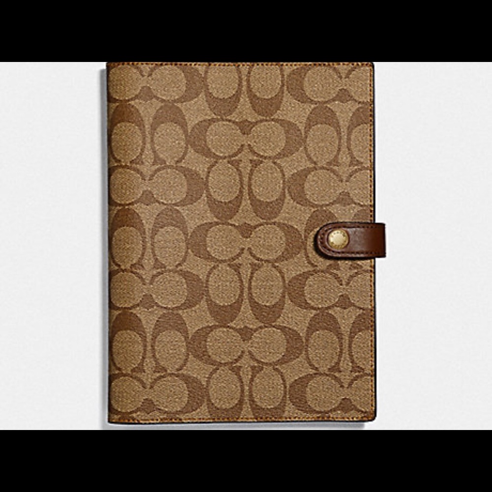 Coach Khaki Signature Coates Canvas Notebook